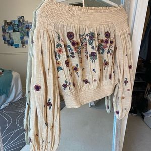 Free people cream off the shoulder top